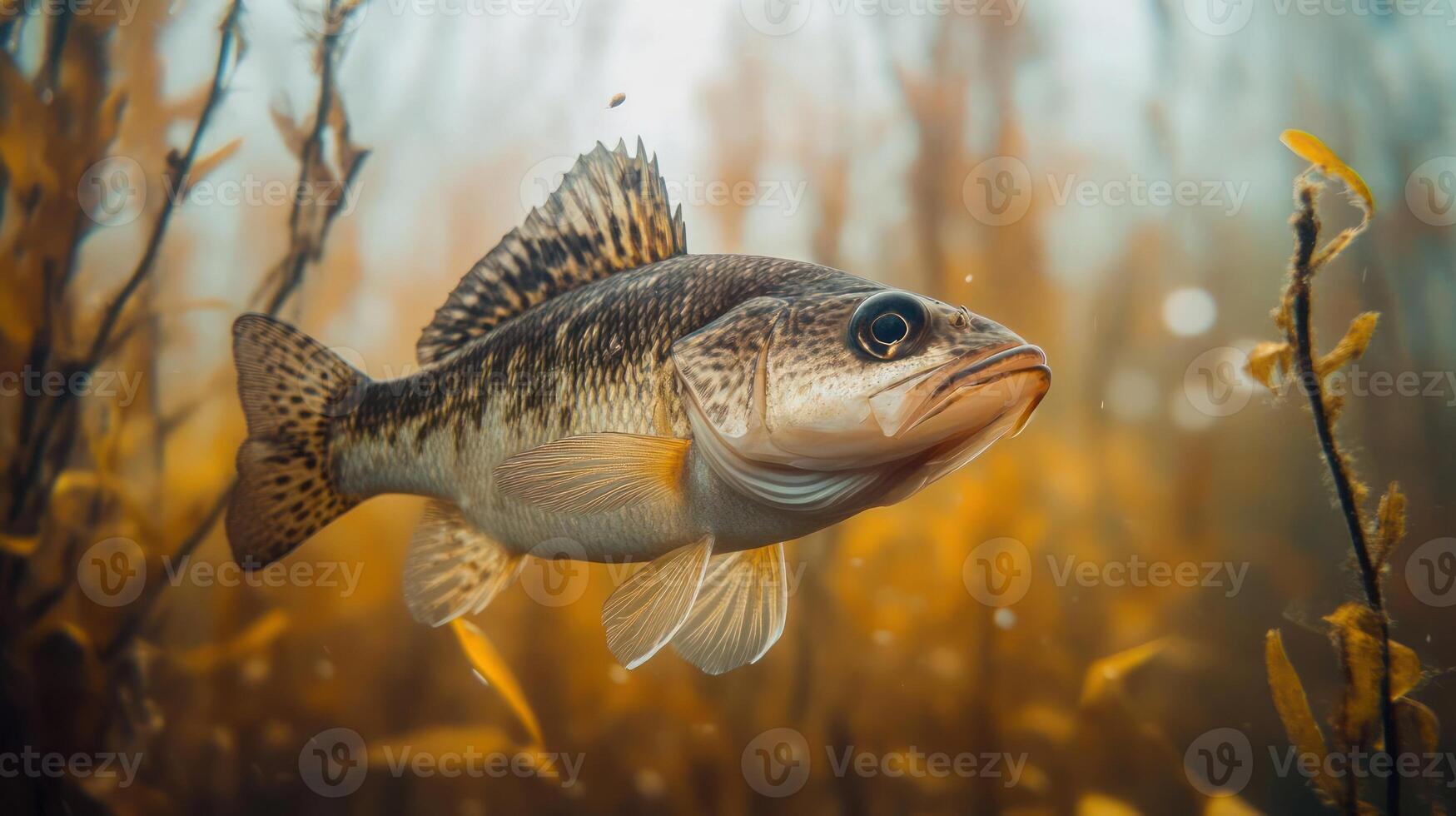 A close-up of a fish swimming underwater photo