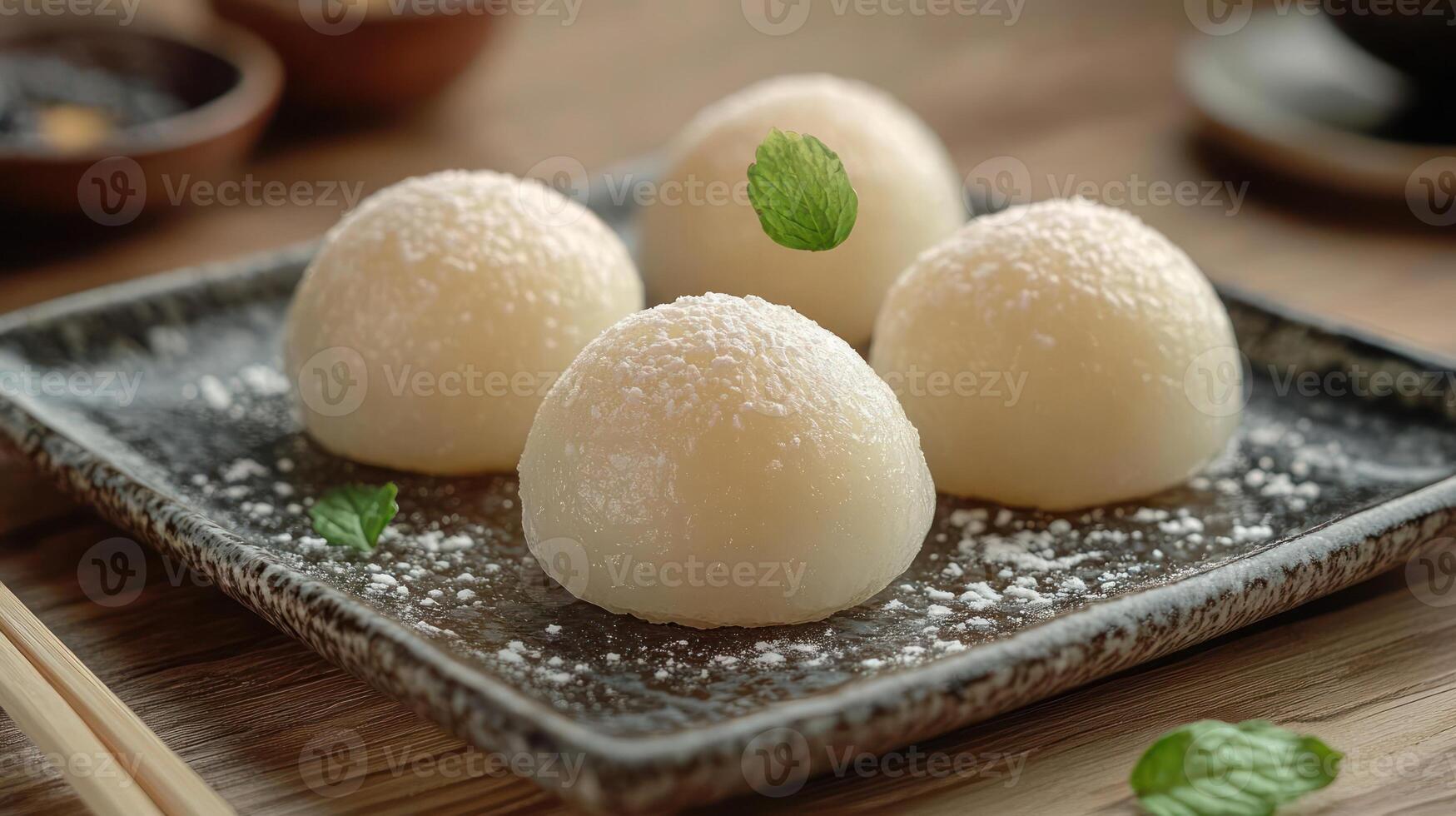 Japanese-style rice cakes with sweet fillings photo