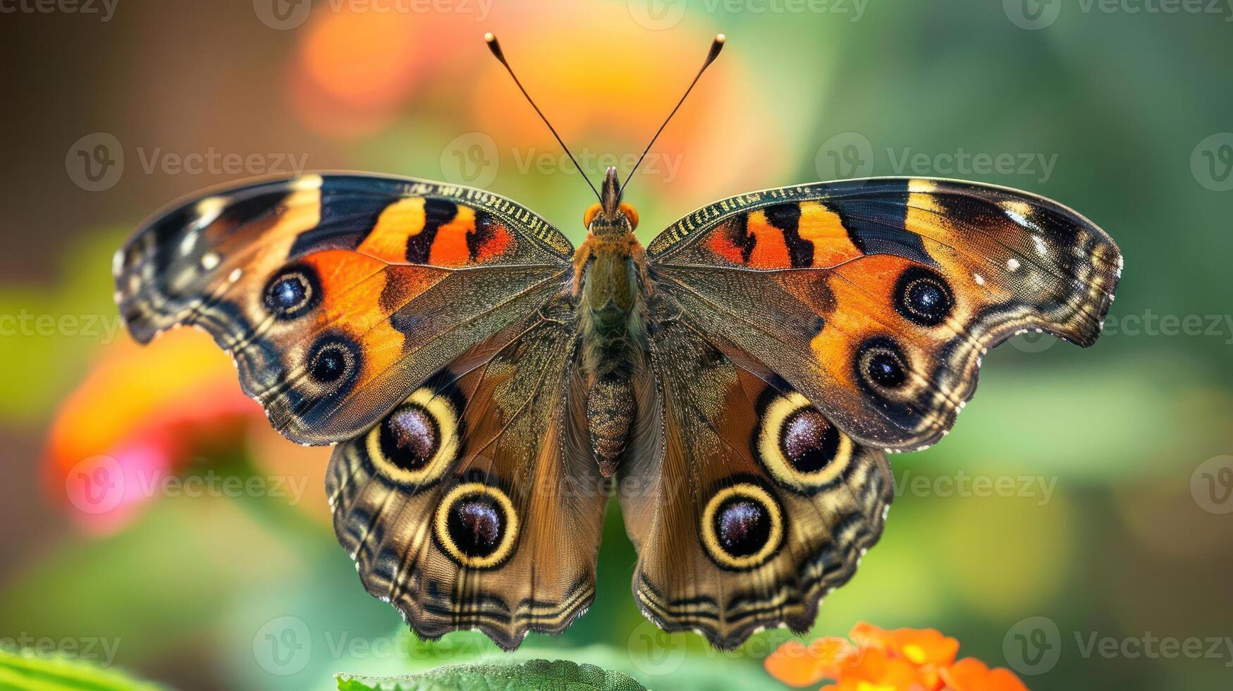 A colorful butterfly with large wings and long antennae photo