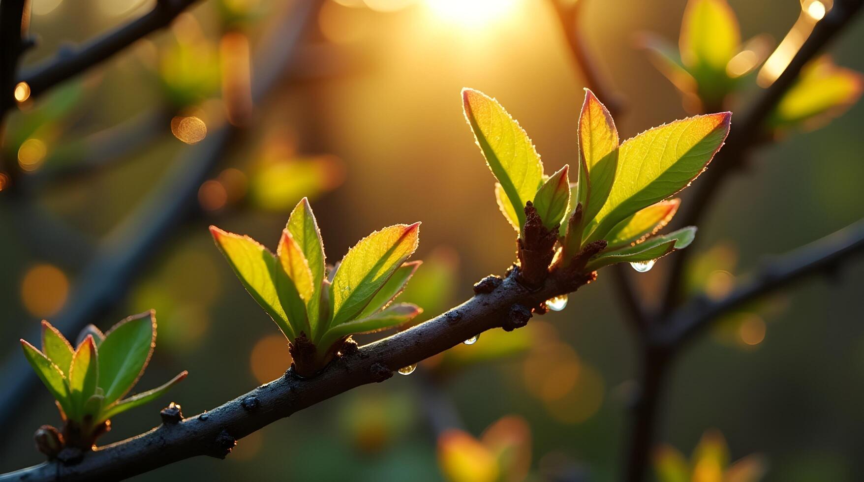 Springtime, green leaves, sunrise, nature, nature photography, nature photography, nature photography, photo