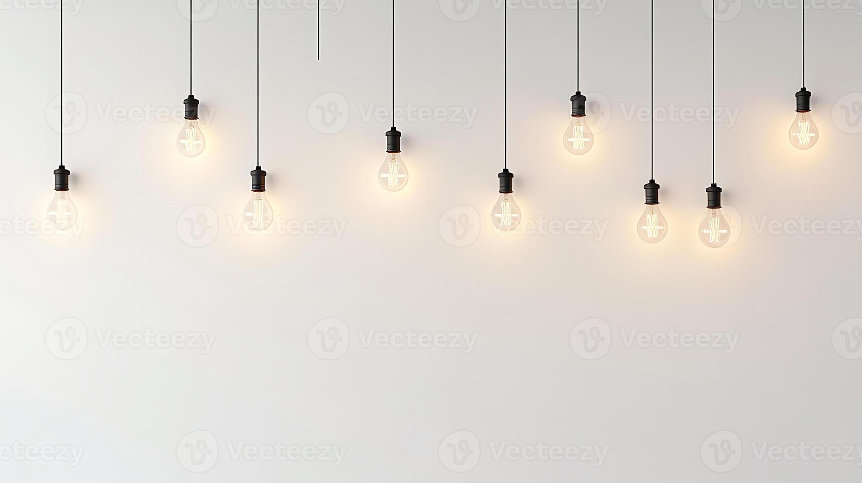 A group of light bulbs hanging from the ceiling photo