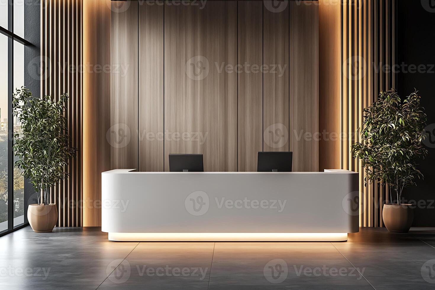 Modern reception desk in a modern office photo