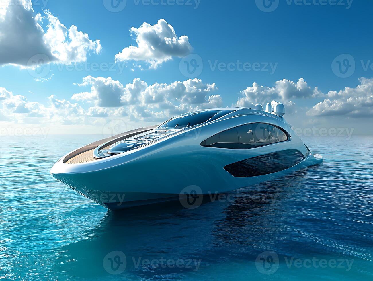A boat floating in the ocean photo