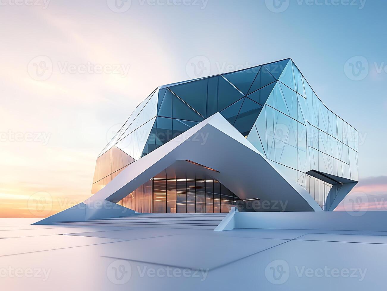 Modern architecture at sunset photo