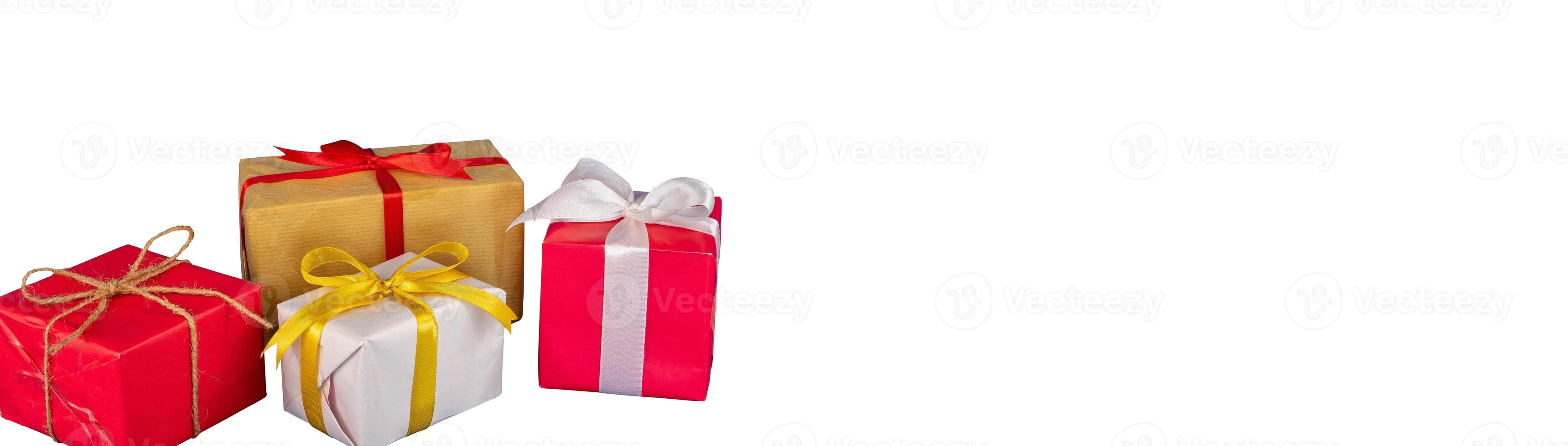 banner with bunch of gift box decoration photo