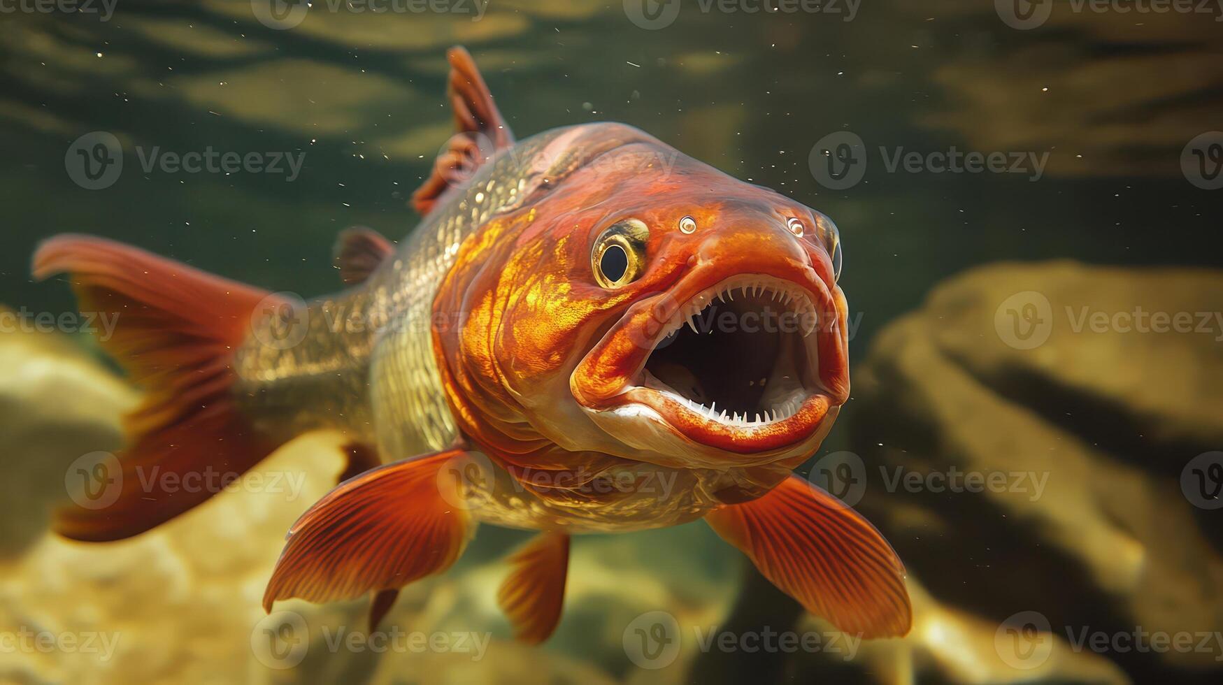 A fish with its mouth open and its mouth open photo