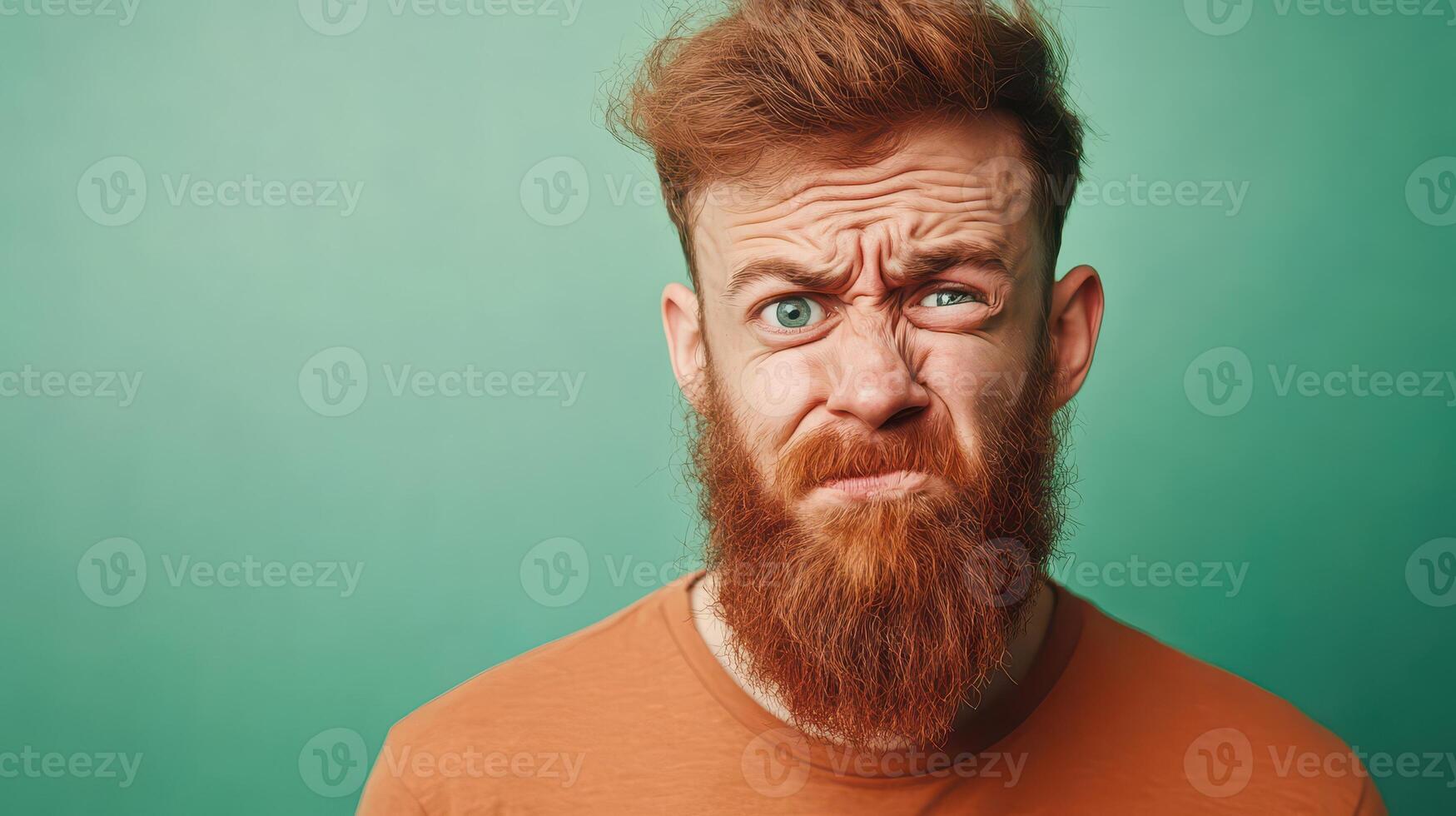 A man with a beard and red hair photo
