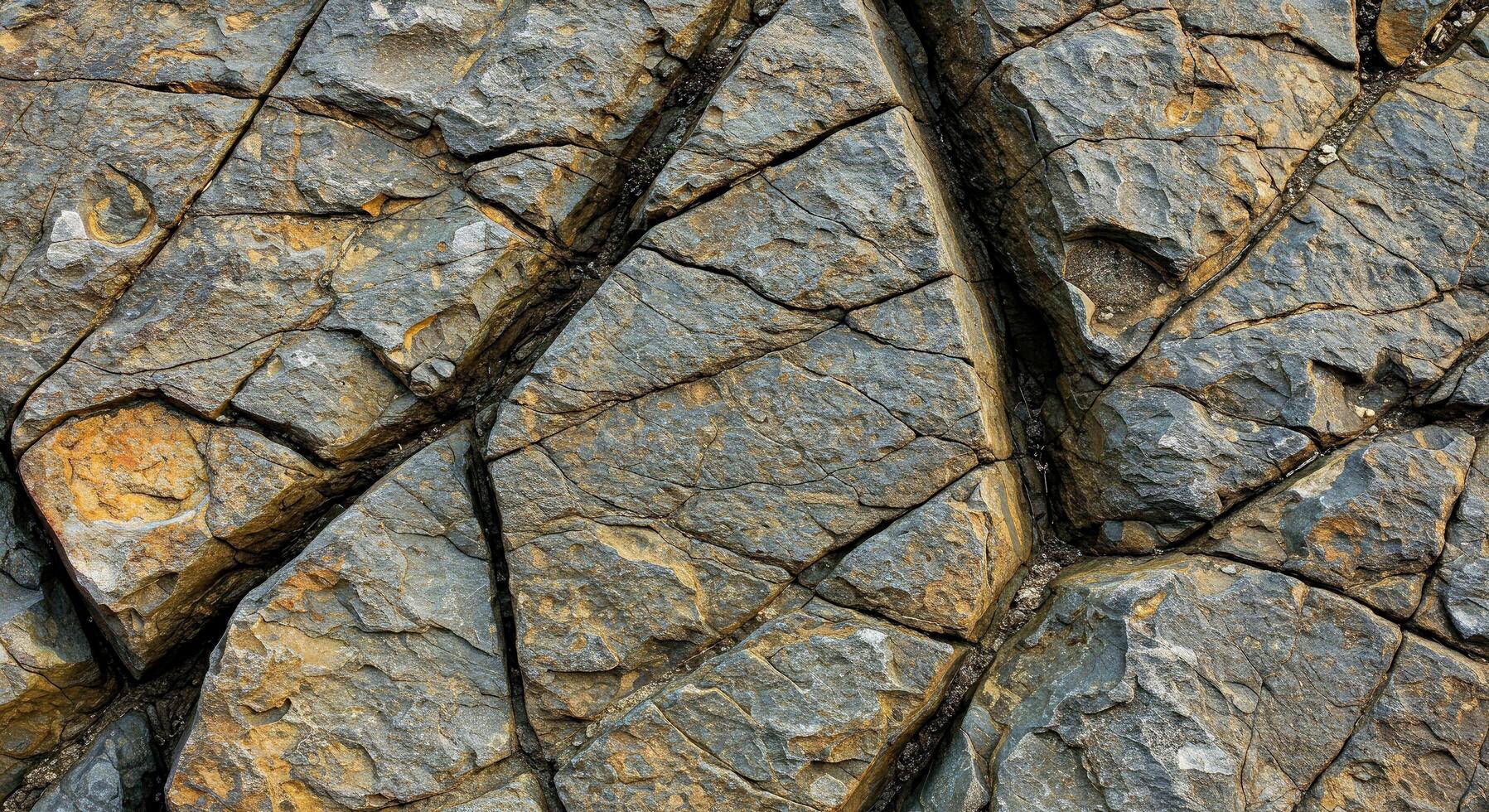A close up of a rock wall with many different shapes photo