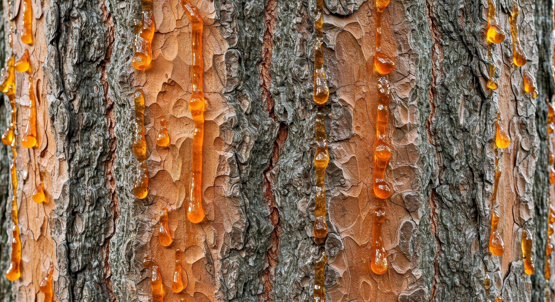 A close up of the bark of a tree with orange paint photo