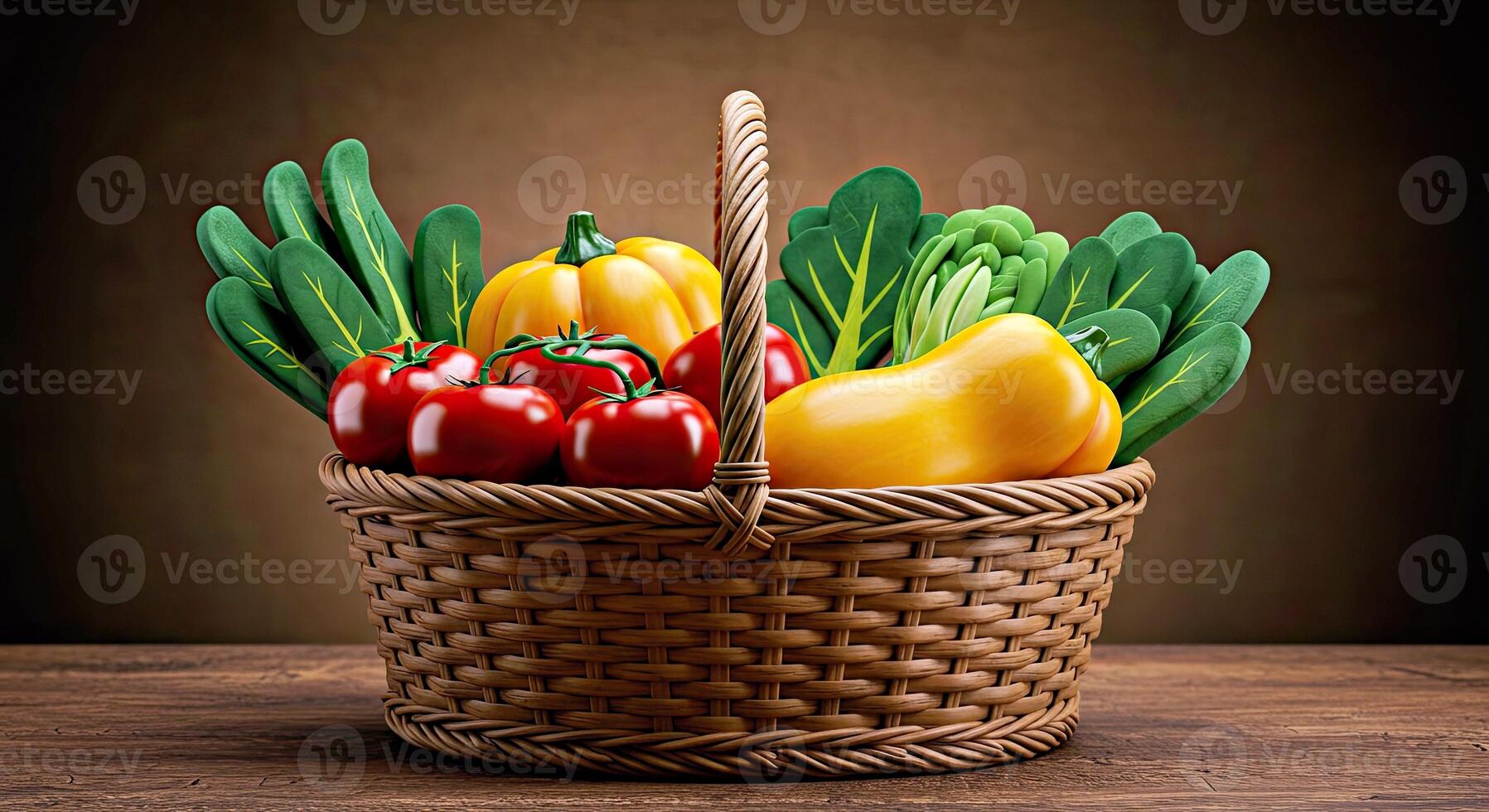A basket filled with vegetables photo