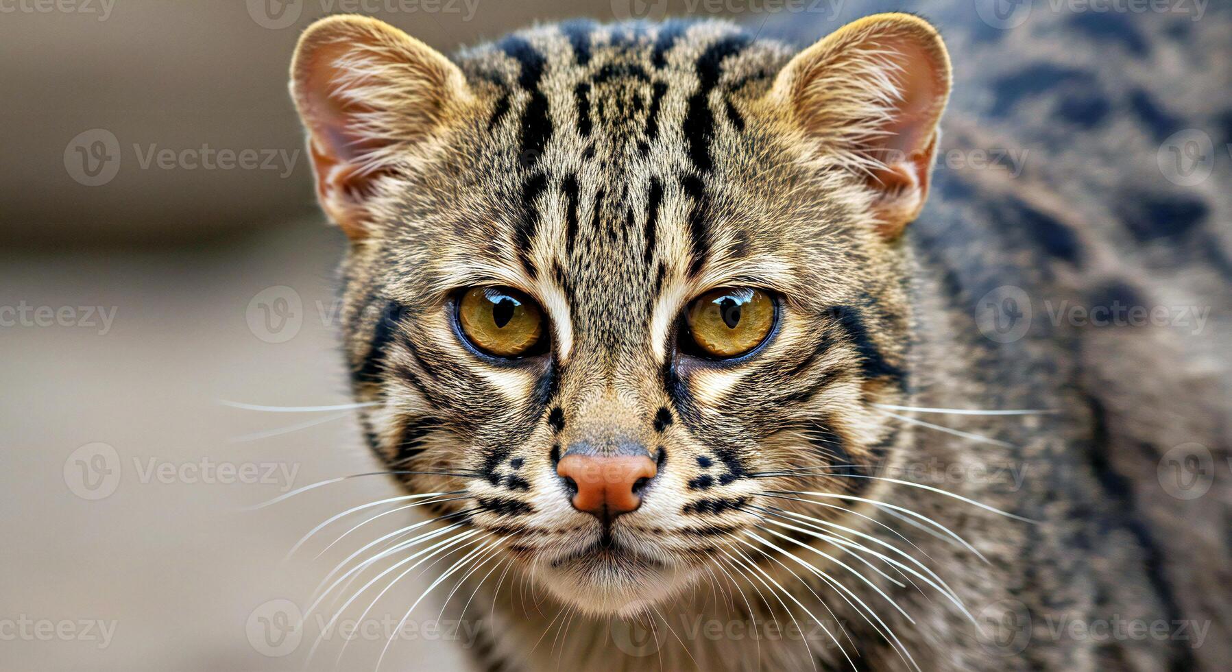A close up of a cat with yellow eyes photo