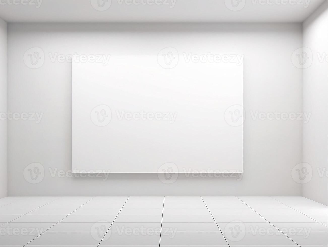 Empty white room with a blank canvas photo