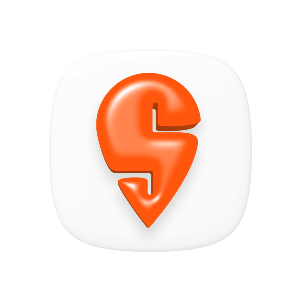 Swiggy 3d app icon with transparent background png