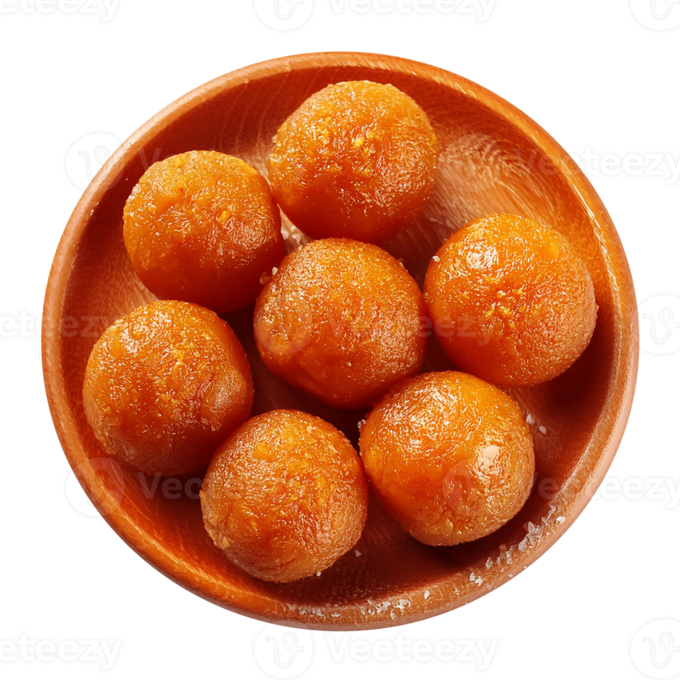 Indian laddu sweets in a plat on a transparent background png