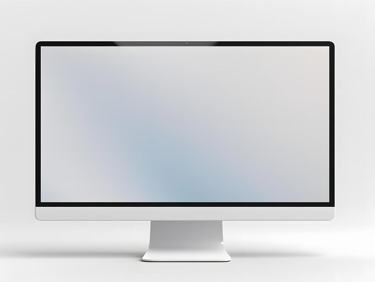 A white computer monitor with a blank screen photo