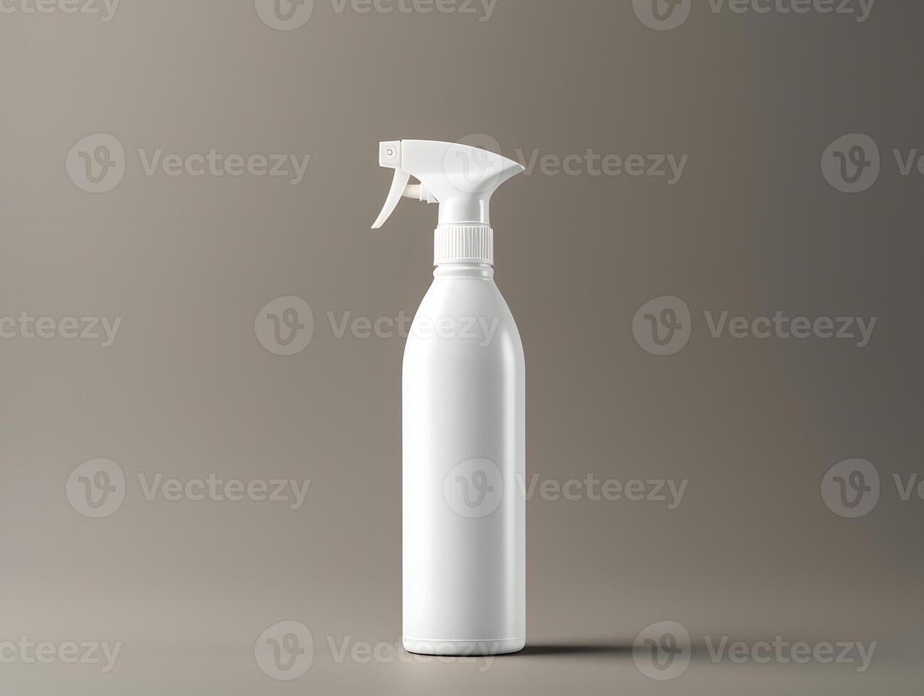 White spray bottle mockup for modern packaging presentations photo