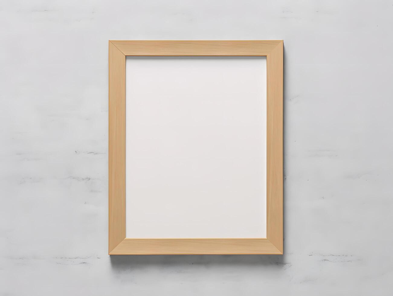 A blank wooden frame on a wall photo