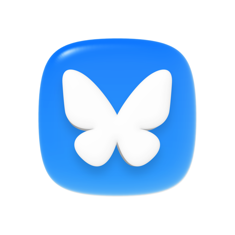 Bluesky app icon on a transparent background png