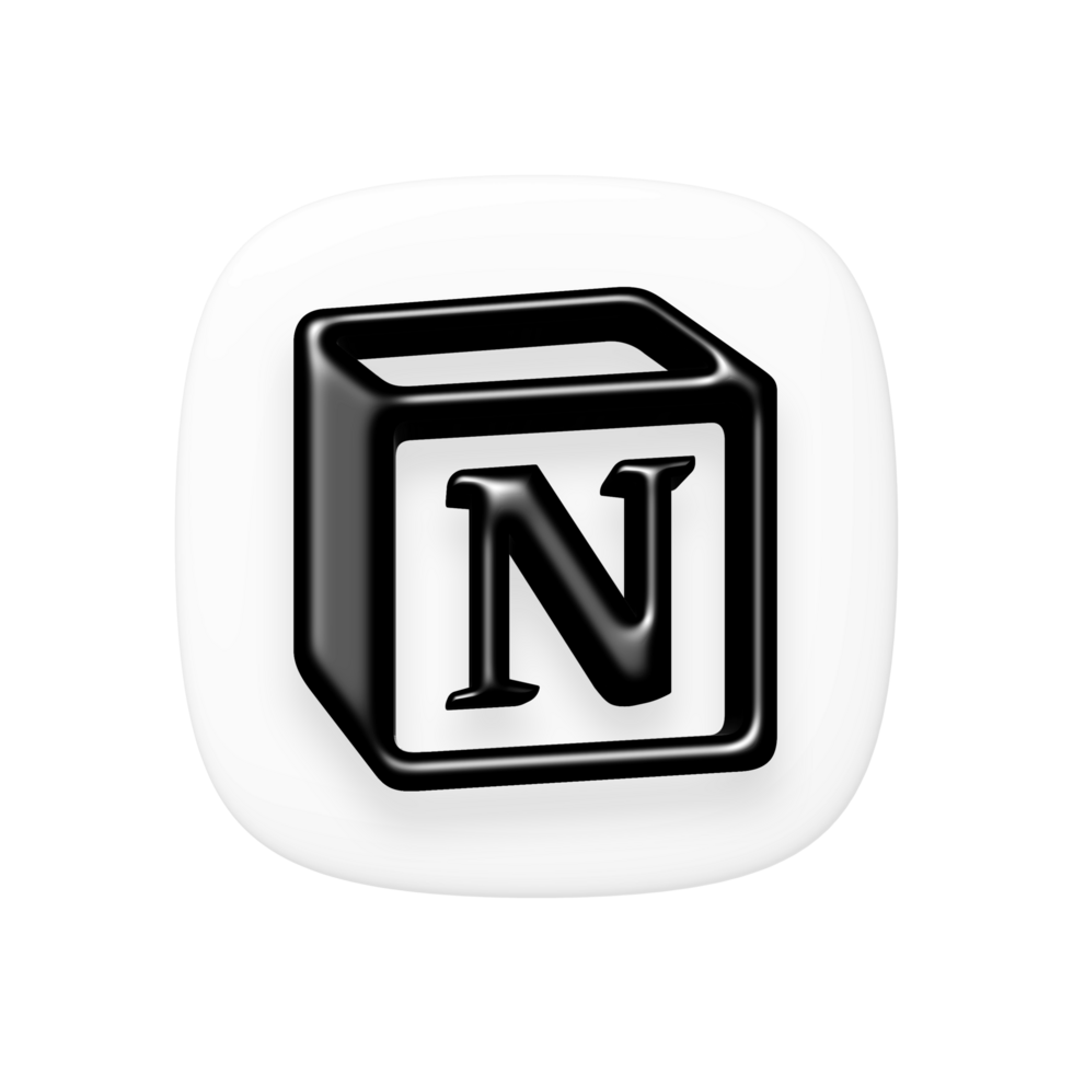 Notion app icon on transparent background png