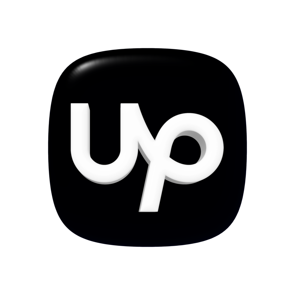 Upwork black app icon on transparent background png