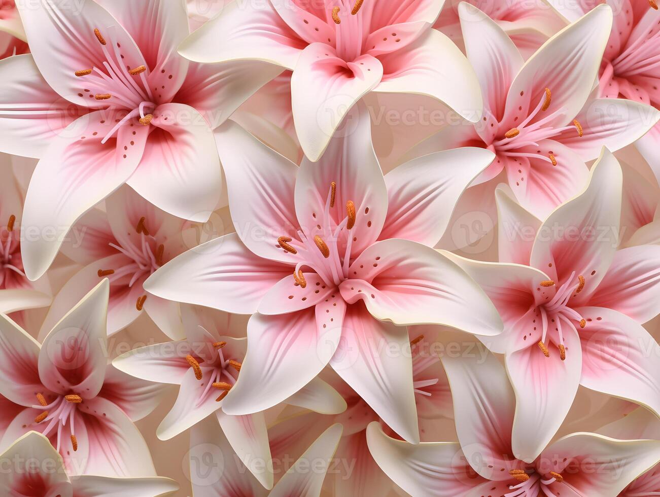 A bunch of pink lilies are arranged in a circle photo