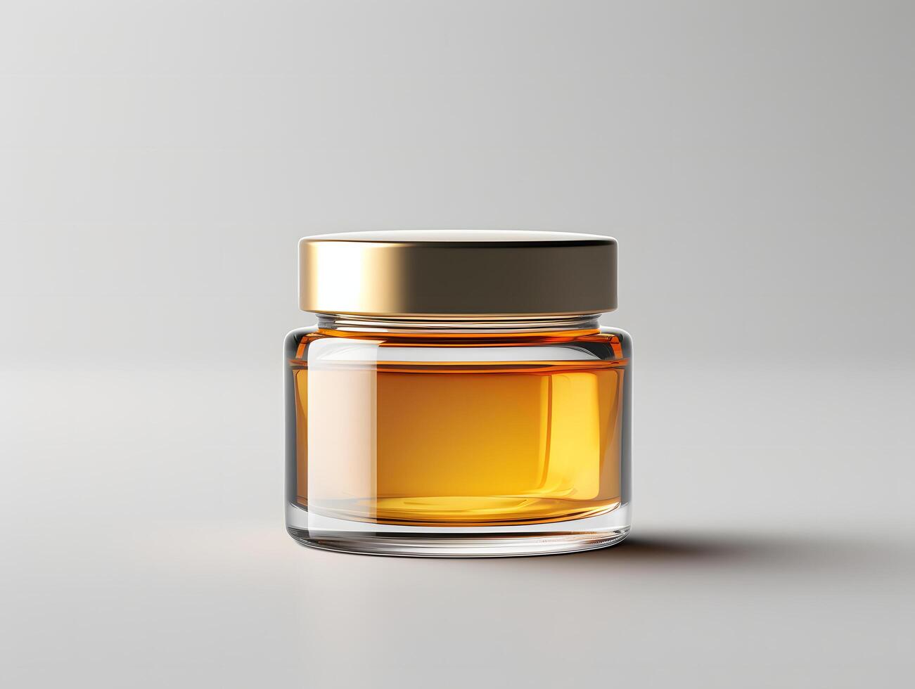 A glass jar with a liquid inside photo