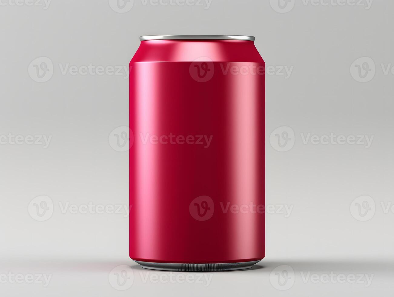 Red aluminum can on a white background photo