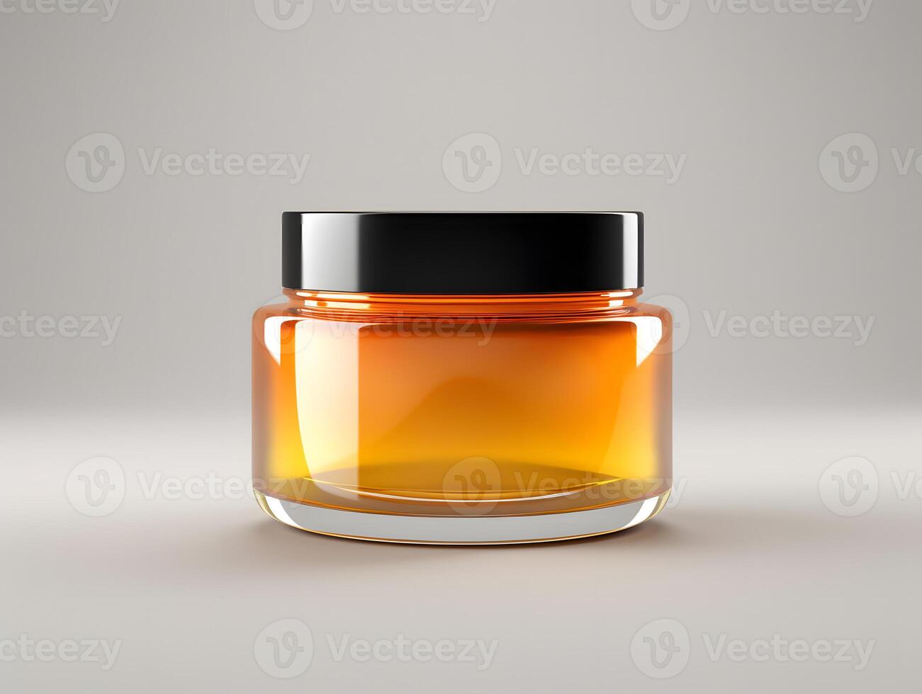 High-quality amber glass jar mockup photo
