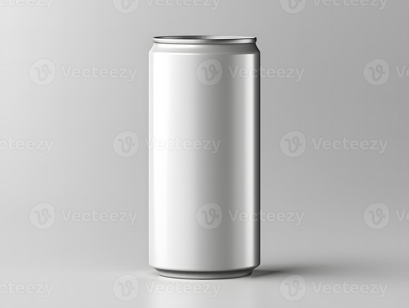 Realistic aluminum can mockup for soda, energy drinks, and beverages photo