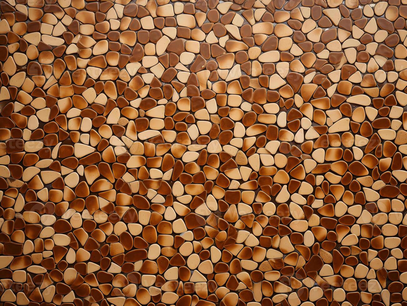 A brown and white tile pattern with many different shapes photo