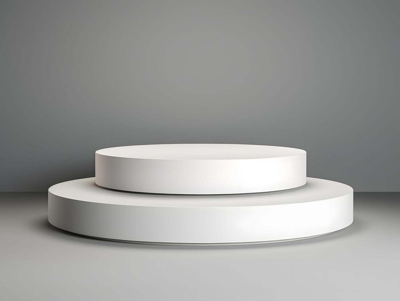 White pedestal podium with gray background 3d render photo