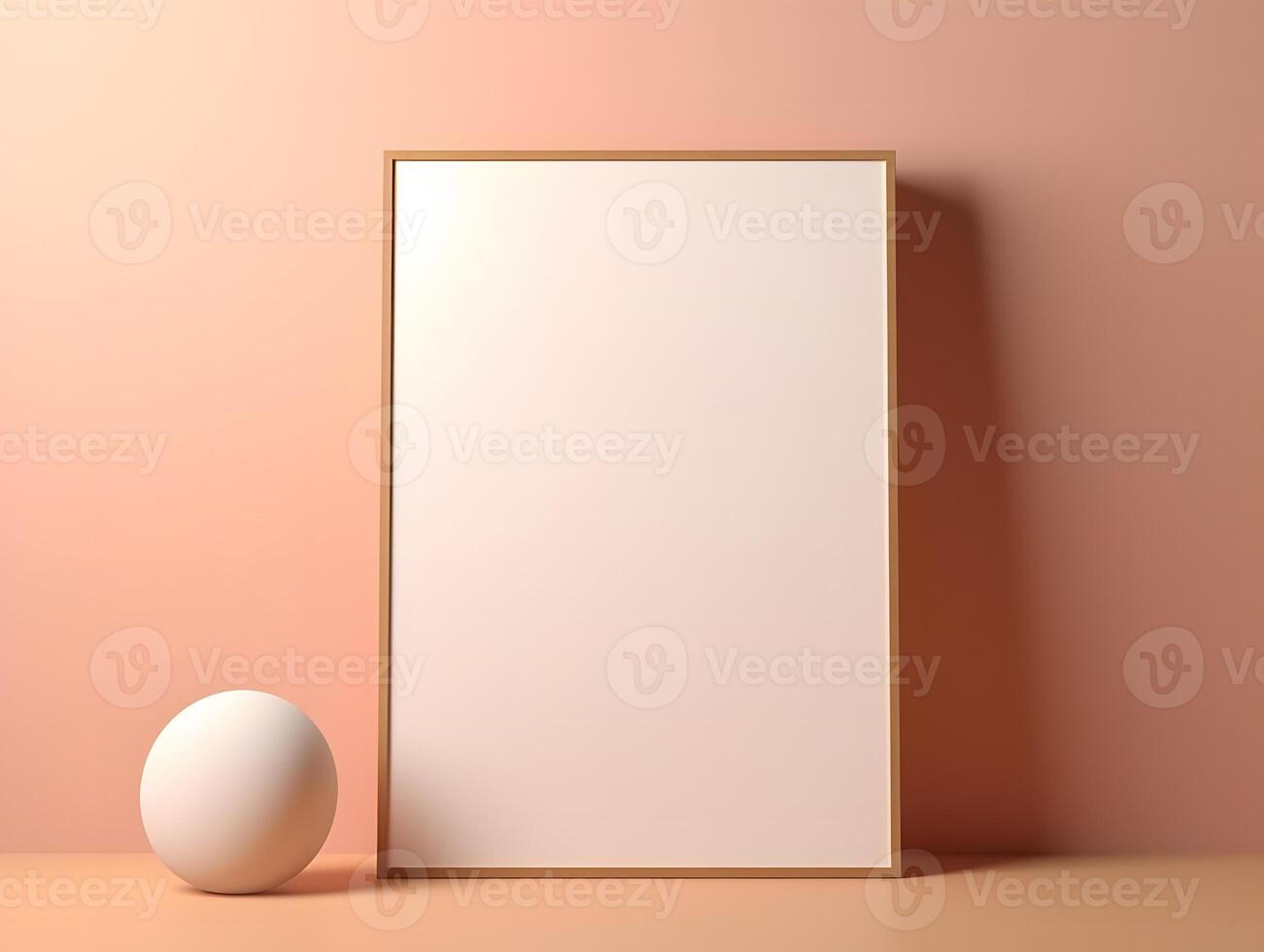 A blank white frame with an egg next to it photo