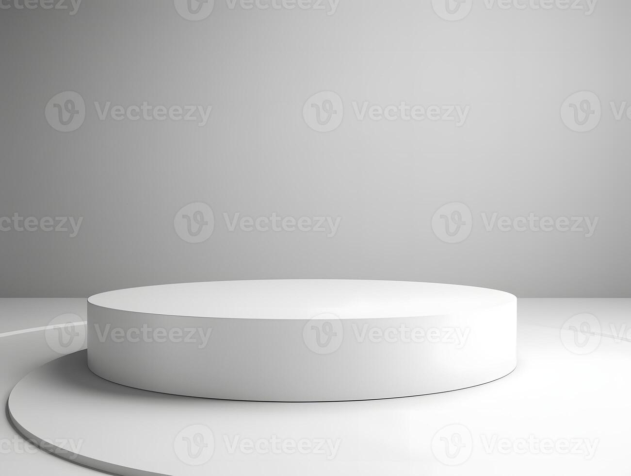 3d rendering of a white podium on a white background photo