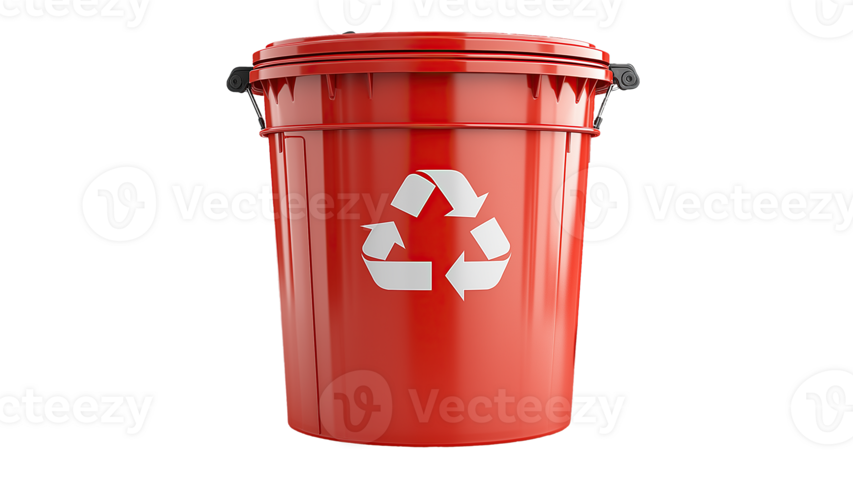 Red Recycling Bin for Dangerous Waste , Urban Garbage Disposal Unit Isolated on Transparent Background png