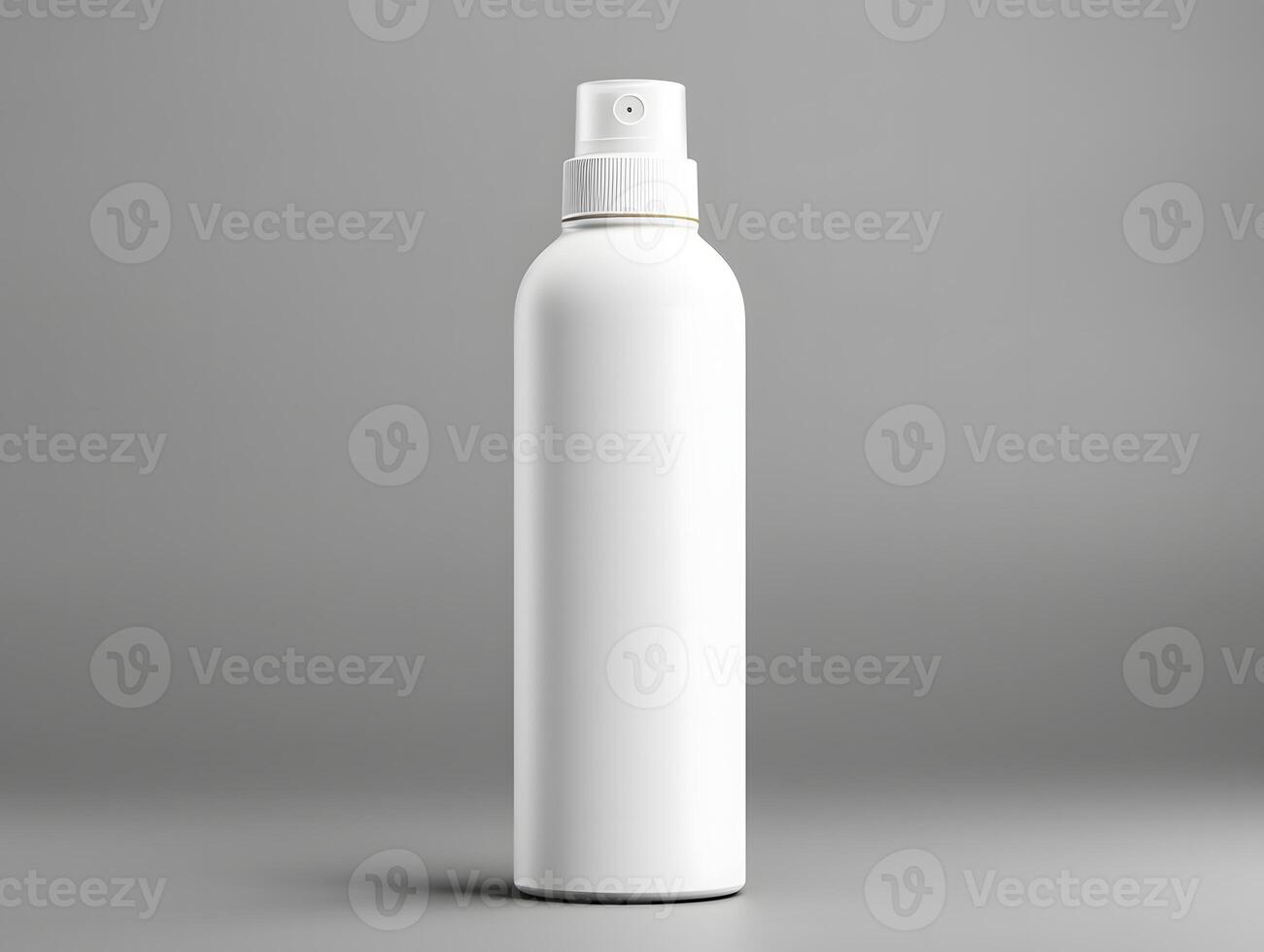 Minimalist blank spray deodorant bottle mockup for product branding photo
