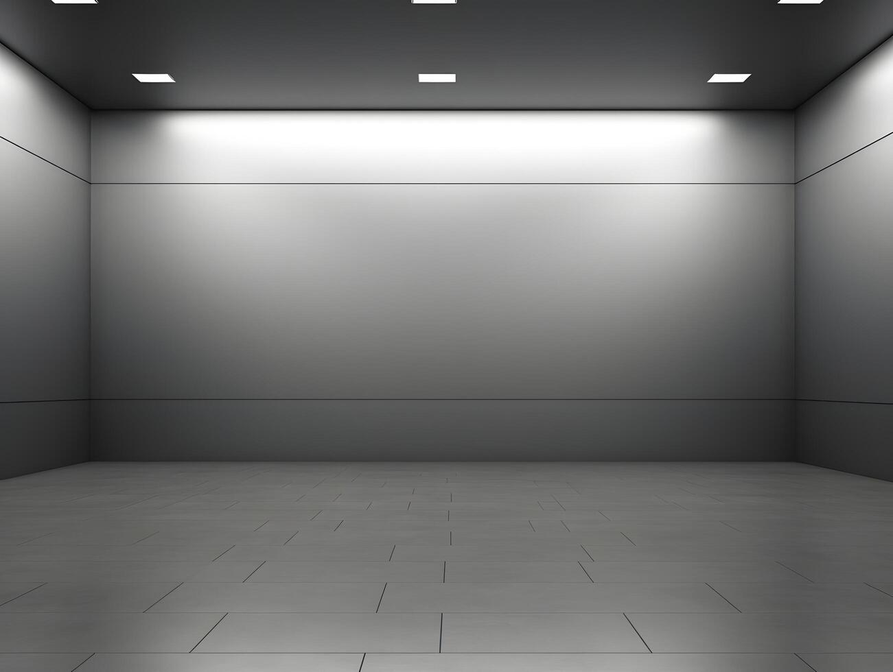 Empty room with white walls and floor photo
