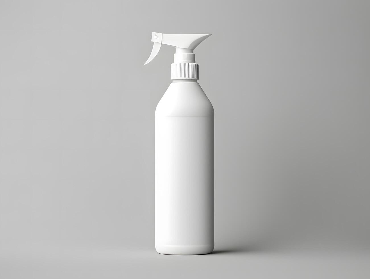 Blank white plastic spray bottle mockup on isolated background photo