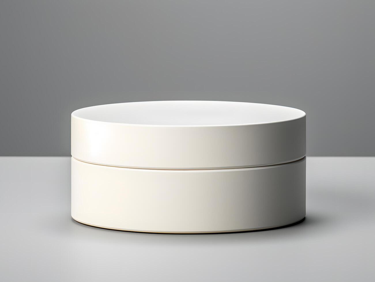 A white container with two white lids photo