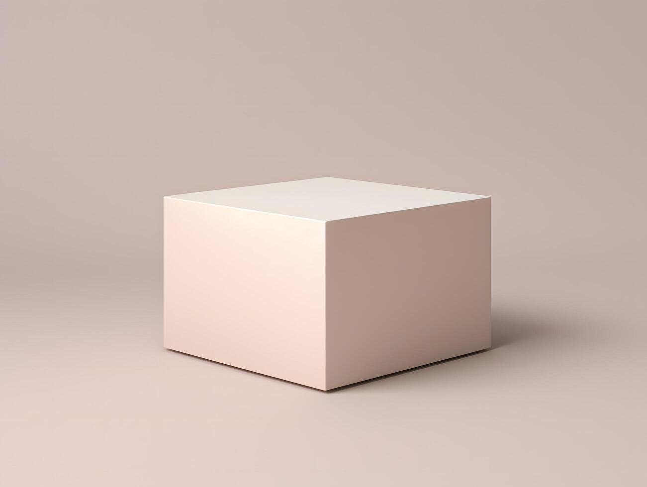 A pink cube sitting on a light pink background photo