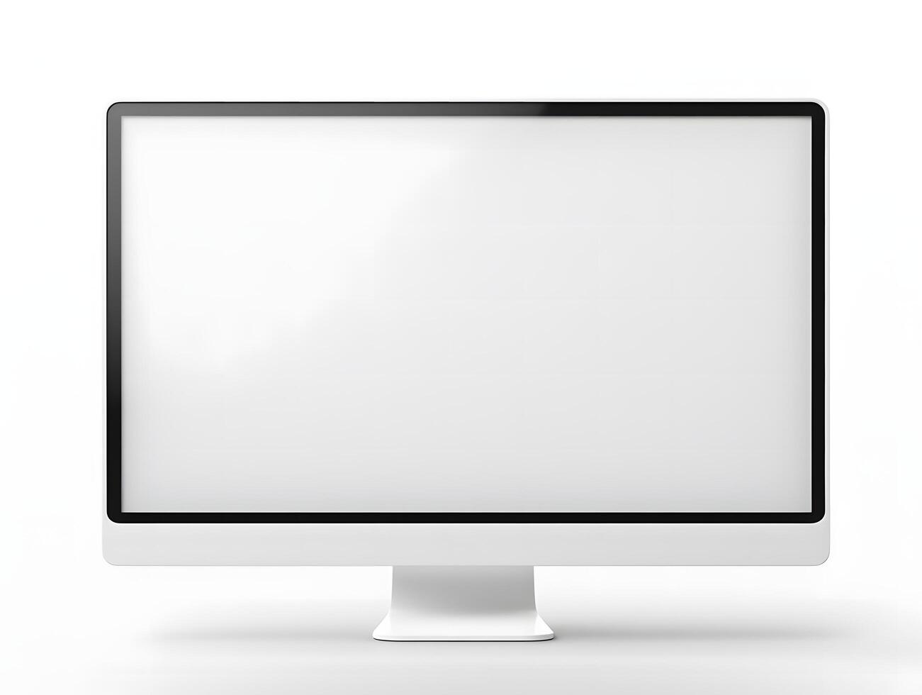 A white computer monitor with a blank screen photo