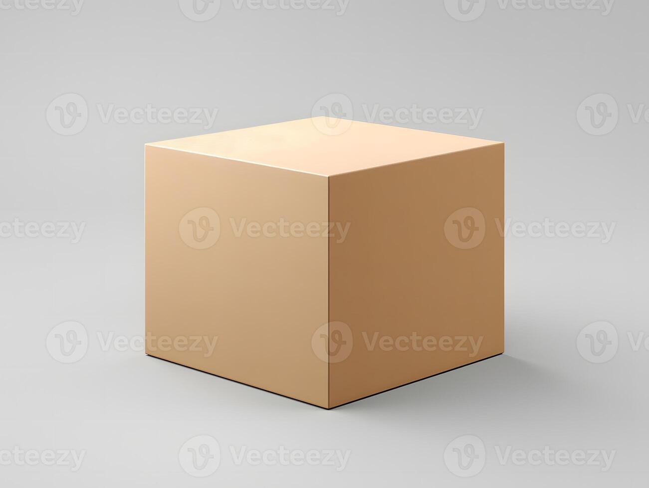 3d render of a cube on a white background photo