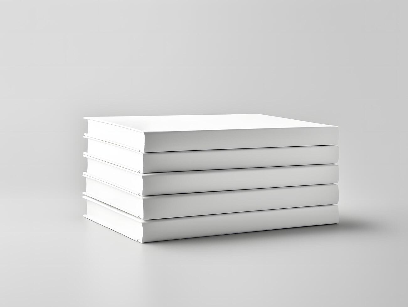 Stack of blank books on a white background photo