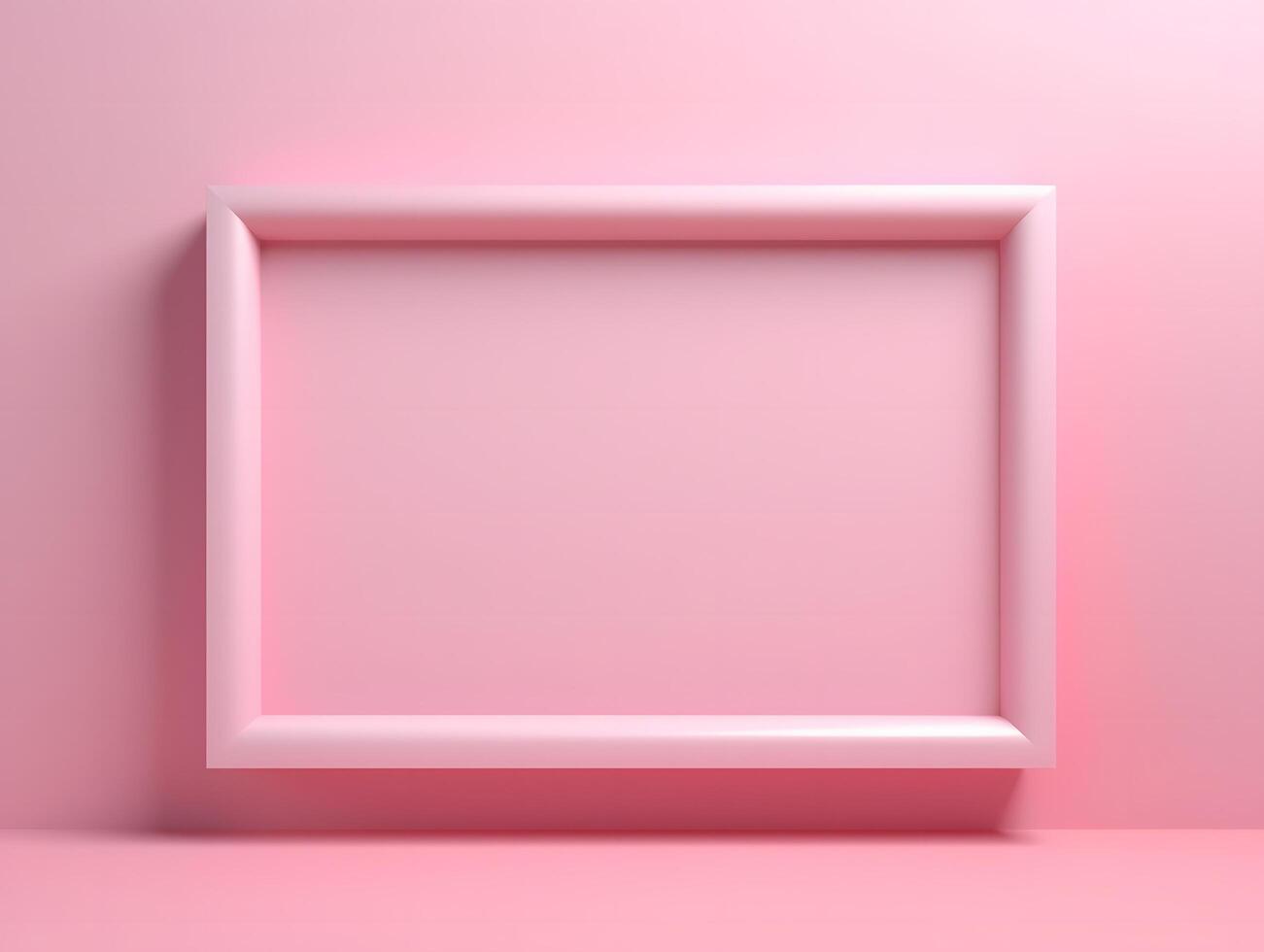 A blank white frame on a pink background photo