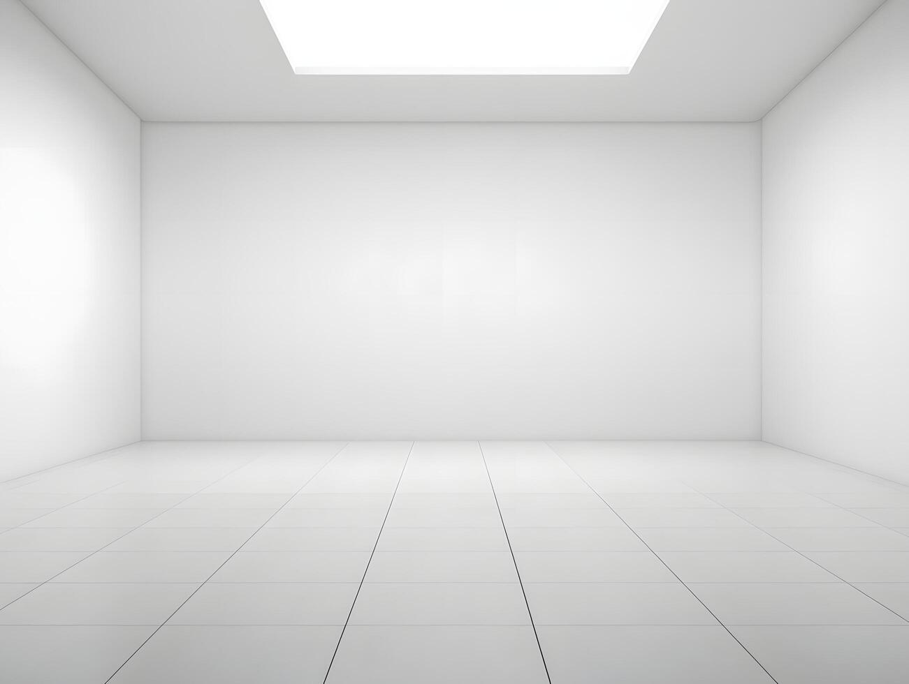 Empty room with white walls and floor photo