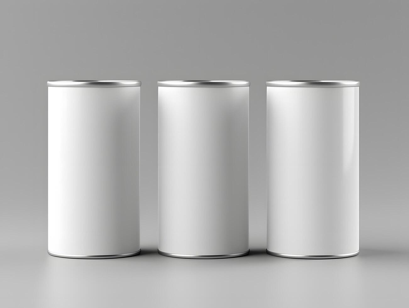 Three blank cans mockup photo