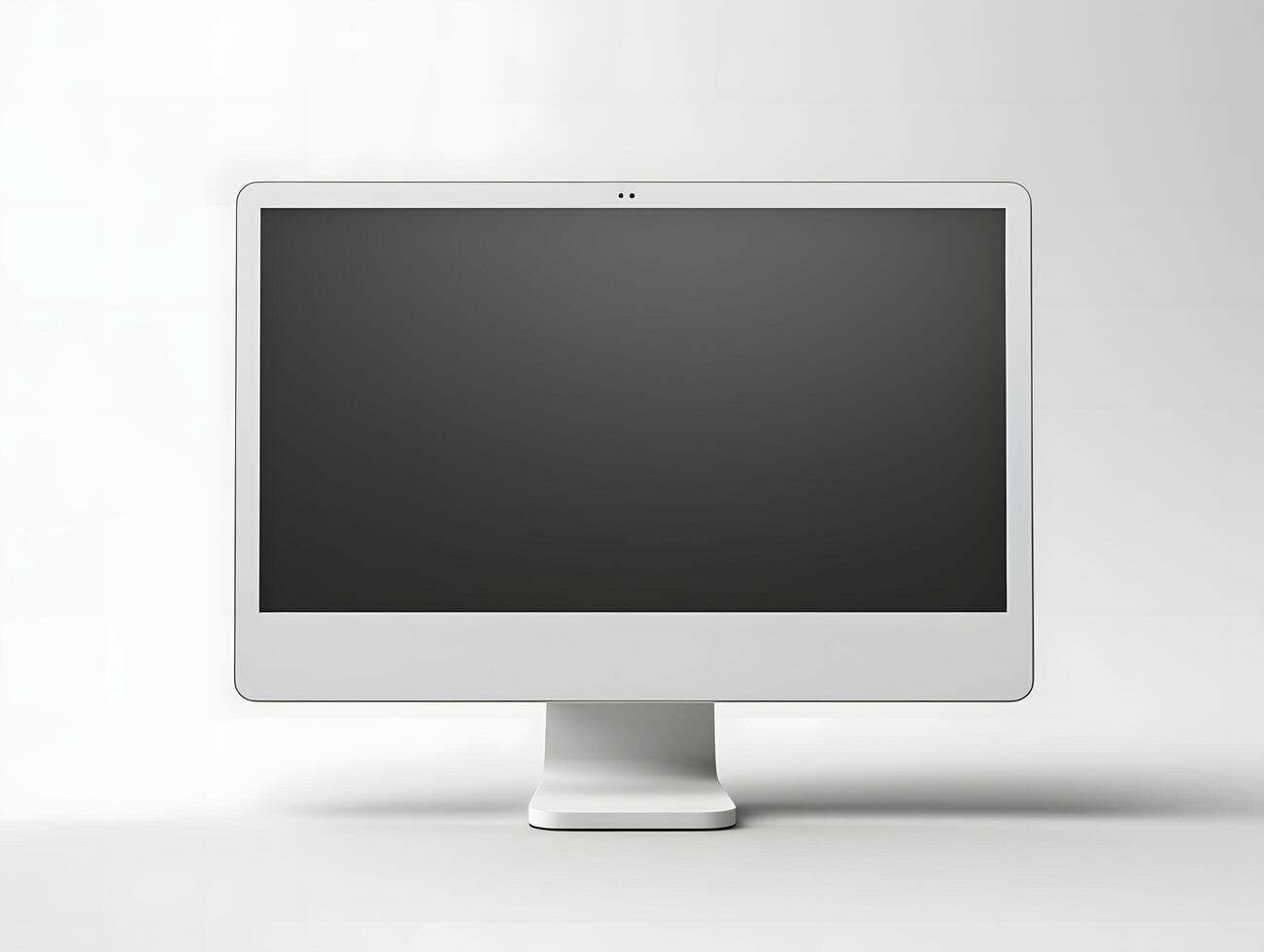 A white computer monitor with a blank screen photo