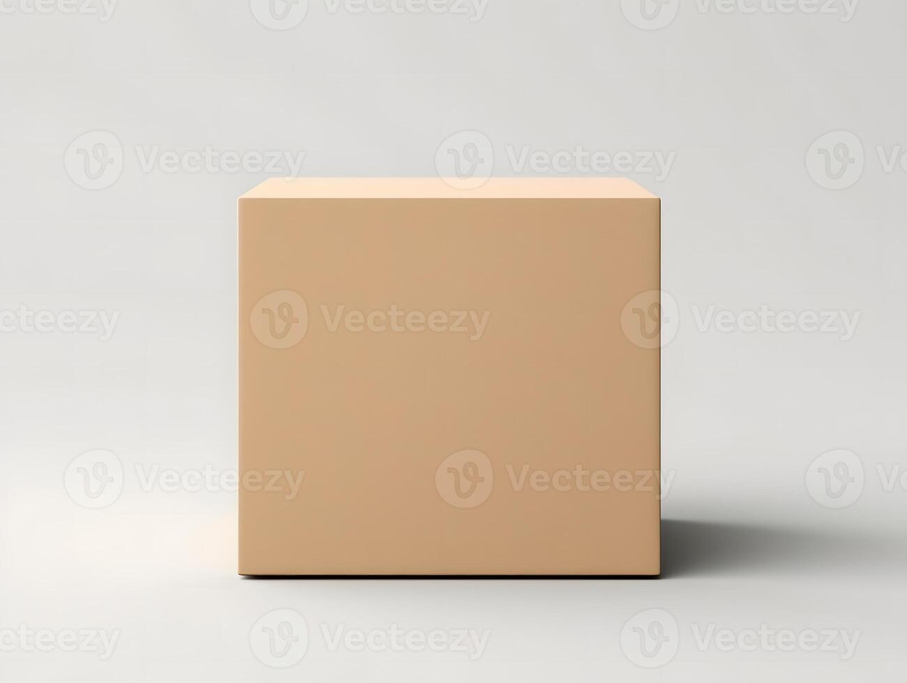 Blank square cardboard box mockup with an isolated white background photo