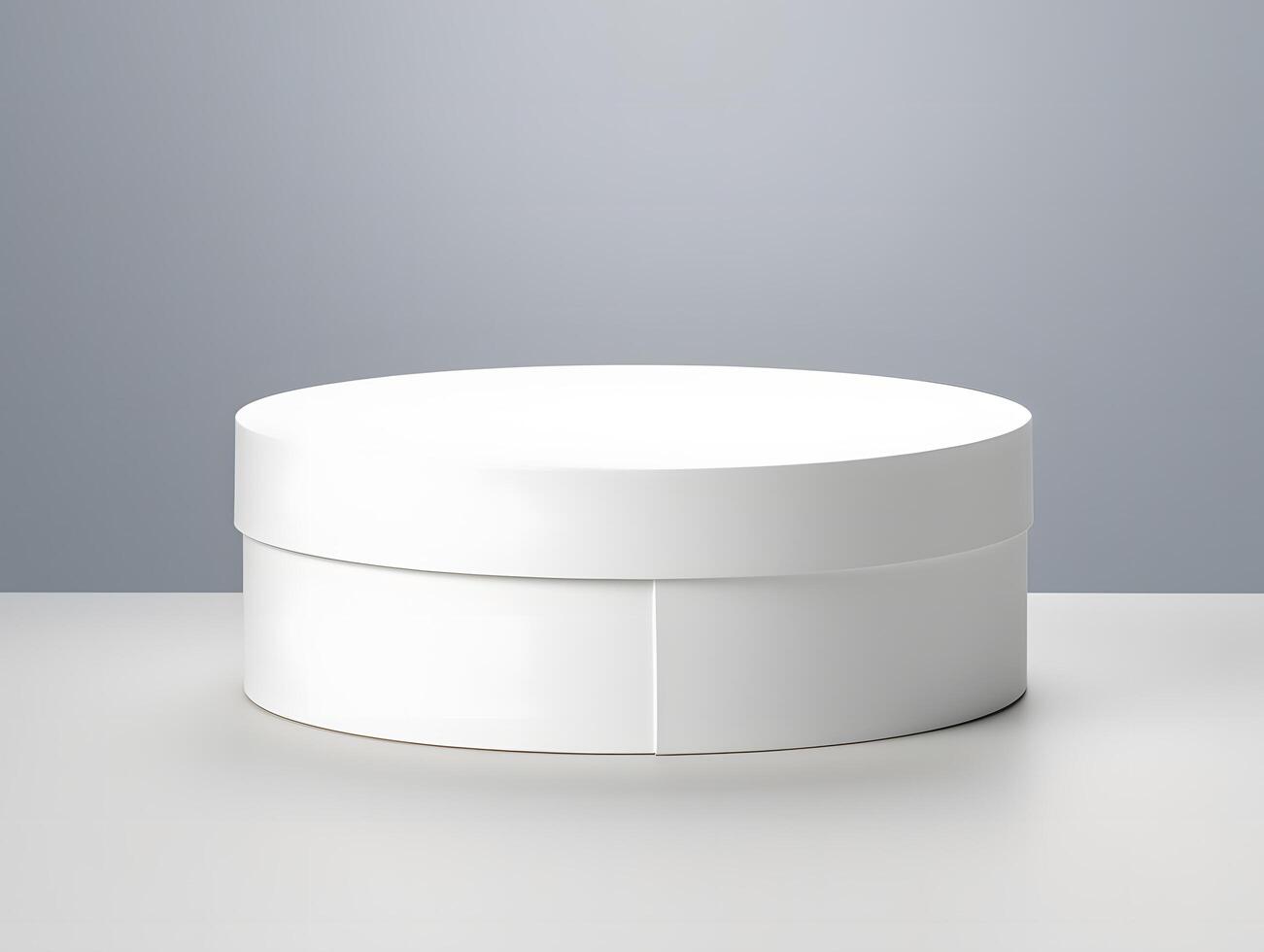 A white box with a lid sitting on a table photo