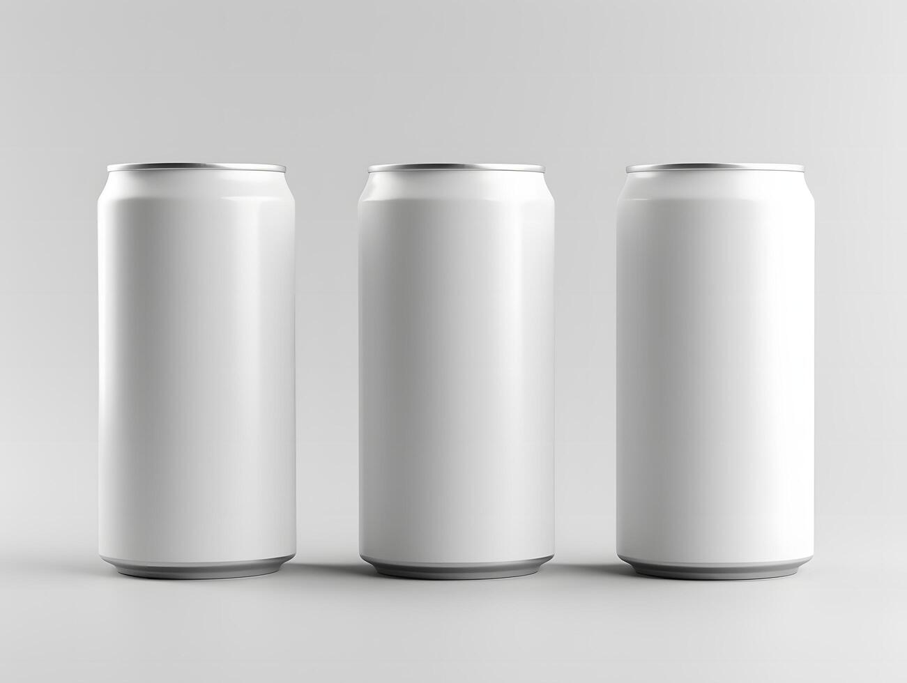 Aluminum white cans mockup on a white background photo