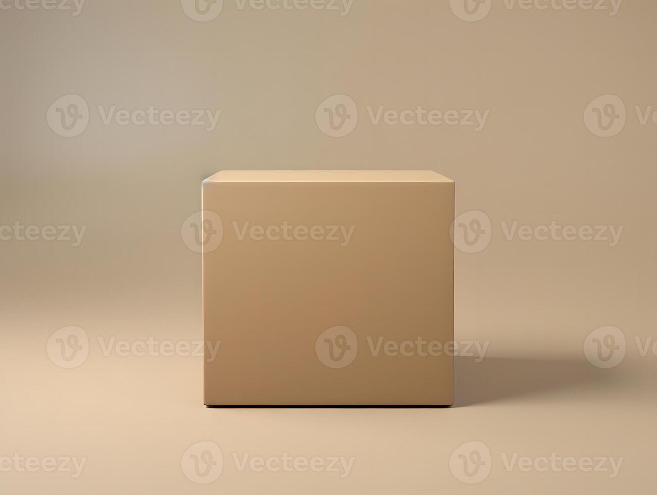 A cube sitting on a beige background photo